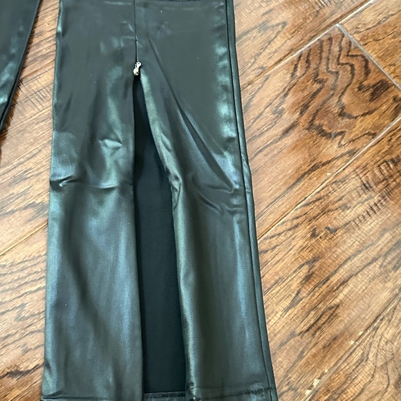 Versace Black Leather-Style Trousers - Picture 6 of 7